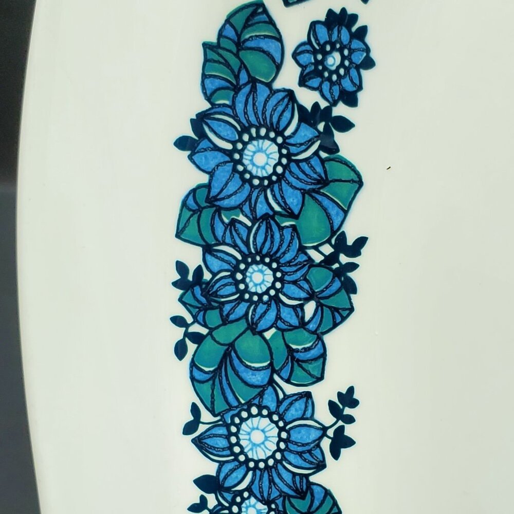 Corning Centura Evening Song Platter Corningware Blue Floral Oval Serving Plate - Picture 3 of 5